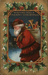 Wishing you a Merry Christmas Santa Claus Postcard Postcard Postcard