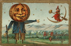 All Halloween Greetings Postcard