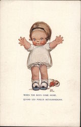 When the boys come home - baby girl reaching Postcard