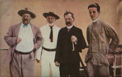 Four Men Standing Next to Each Other Postcard