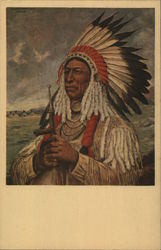 "Steal Horses" Oglala Sioux chieftai Native Americana Postcard Postcard