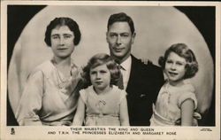 Their majesties the King and Queen and T.R.H. The princesses Elizabeth and Margaret Rose Royalty Postcard Postcard Postcard