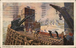 The Making of the Spillway - Panama Canal Postcard