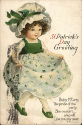 St. Patrick's Day Greeting - Irish girl dancing Postcard