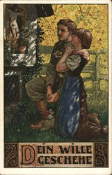 Dein Wille Geschehe - child with a soldier Postcard