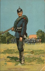 Soldier posing with his rifle World War I Postcard Postcard Postcard