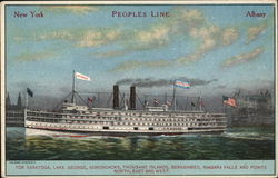 Multi-Storied Cruise Ship in the Water With American Flag Cruise Ships Postcard Postcard Postcard