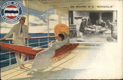 On board S.S. "Mongolia"Cleaning Tea - Pacific Mail Steamship Co. Postcard