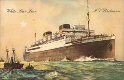 White Star Line - MV Britannic Steamers Postcard Postcard Postcard