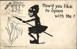 How'd you like to Spoon with me? Native with spear and nosering Postcard