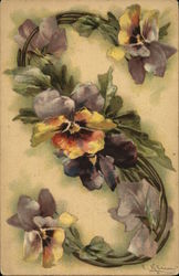 Flowers shaped into an S Postcard