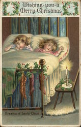 Wishing you a Merry Christmas - sleeping children Postcard