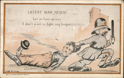 Latest war news! Let us have peace, I don't want to fight any longer- copy carrying away a crook Cobb X Shinn Postcard Postcard Postcard