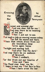 "Crossing" the Bar by Alfred Tennyson Poems & Poets Postcard Postcard Postcard