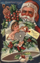 Sweetheart Days A Merry Xmas Santa Claus Postcard Postcard Postcard