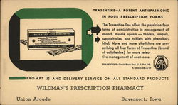 Wildman's Prescription Pharmacy Advertising Postcard Postcard