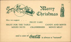 Merry Christmas - Coca Cola advertisement Advertising Postcard Postcard