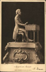 Mozart Sculpture Seated at Piano Postcard