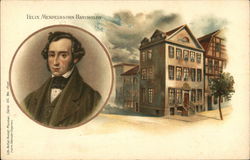 Felix Mendelssohn-Bartholdy - portrait and picture of home Composers Postcard Postcard Postcard