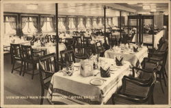 View of Half Main Dining Saloon: "Royal Eagle" Postcard