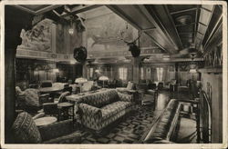 S.S. "Washington" Smoking Room Postcard