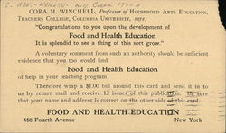 Cora M. Winchell, Professor of Household Arts Education Advertising Postcard Postcard