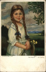 Portrait of Girl with Braids Postcard