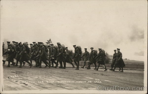 Farewell For B Infantry, Andernach, March 10, 1922 Army Postcard