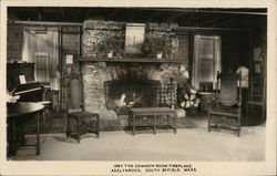 The Common Room Fireplace - Adelynrood, South Byfield, Mass Massachusetts Postcard Postcard Postcard