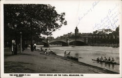 Princes Bridge and the Yarba, Melbourne, Vic. Postcard