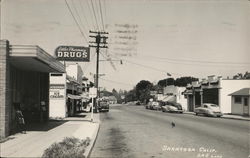 Little Pharmacy Drugs - Street scene - Saratoga, CA California Postcard Postcard Postcard