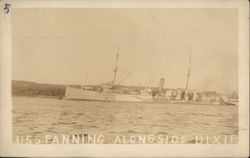 USS Fanning Alongside Dixie Ships Postcard Postcard Postcard