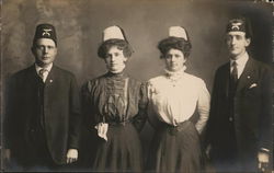 Men with Shriner's Hats and Their Wives Freemasonry Postcard Postcard Postcard