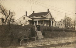 Posing In Front of Residence Roanoke, IN Postcard Postcard Postcard