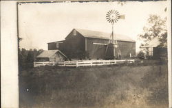 Barn with a Windmill Farming Postcard Postcard Postcard