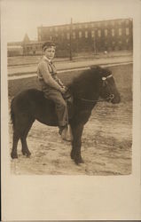 Boy on a Pony Boys Postcard Postcard Postcard