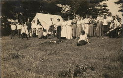 Family Picknicking at Lake Wickaboag West Brookfield, MA Postcard Postcard Postcard