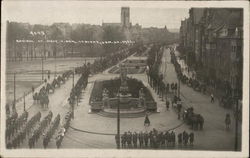 Review of Soldiers Including Band, 1922 Coblenz, Germany Military Postcard Postcard Postcard