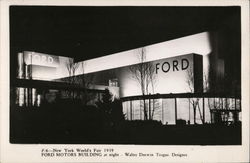 Ford Motors Building at Night, New York World's Fair 1939 NY World's Fair Postcard Postcard Postcard