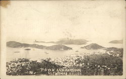 Town and Harbour St. Thomas, VI Caribbean Islands Postcard Postcard Postcard