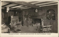 The old kitchen - Longfellow's Wayside Inn, South Sudbury, Mass. Postcard