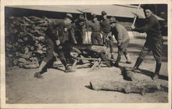 Men Chopping Firewood Postcard Postcard Postcard