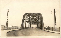 Pedestrians Strolling on Trestle Bridge Postcard