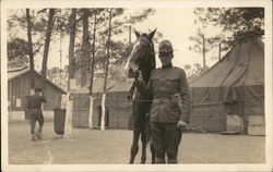 Military Man with Horse Horses Postcard Postcard Postcard