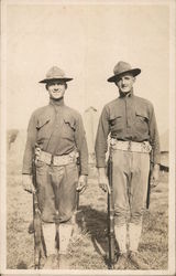 Soldiers With Rifles Posing in Camp Postcard