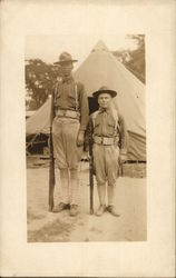 Soldiers Resembling Mutt & Jeff - Short and Tall People in Uniform Postcard Postcard Postcard