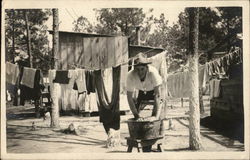 US Soldier Hanging Laundry to Dry World War I Postcard Postcard Postcard