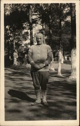 US Soldier in Knitted Winter Gear Postcard