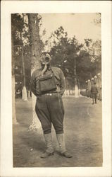 US Soldier Posing in a Gas Mask World War I Postcard Postcard Postcard