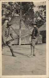 Soldiers Practicing with Bayonet and Pistol World War I Postcard Postcard Postcard